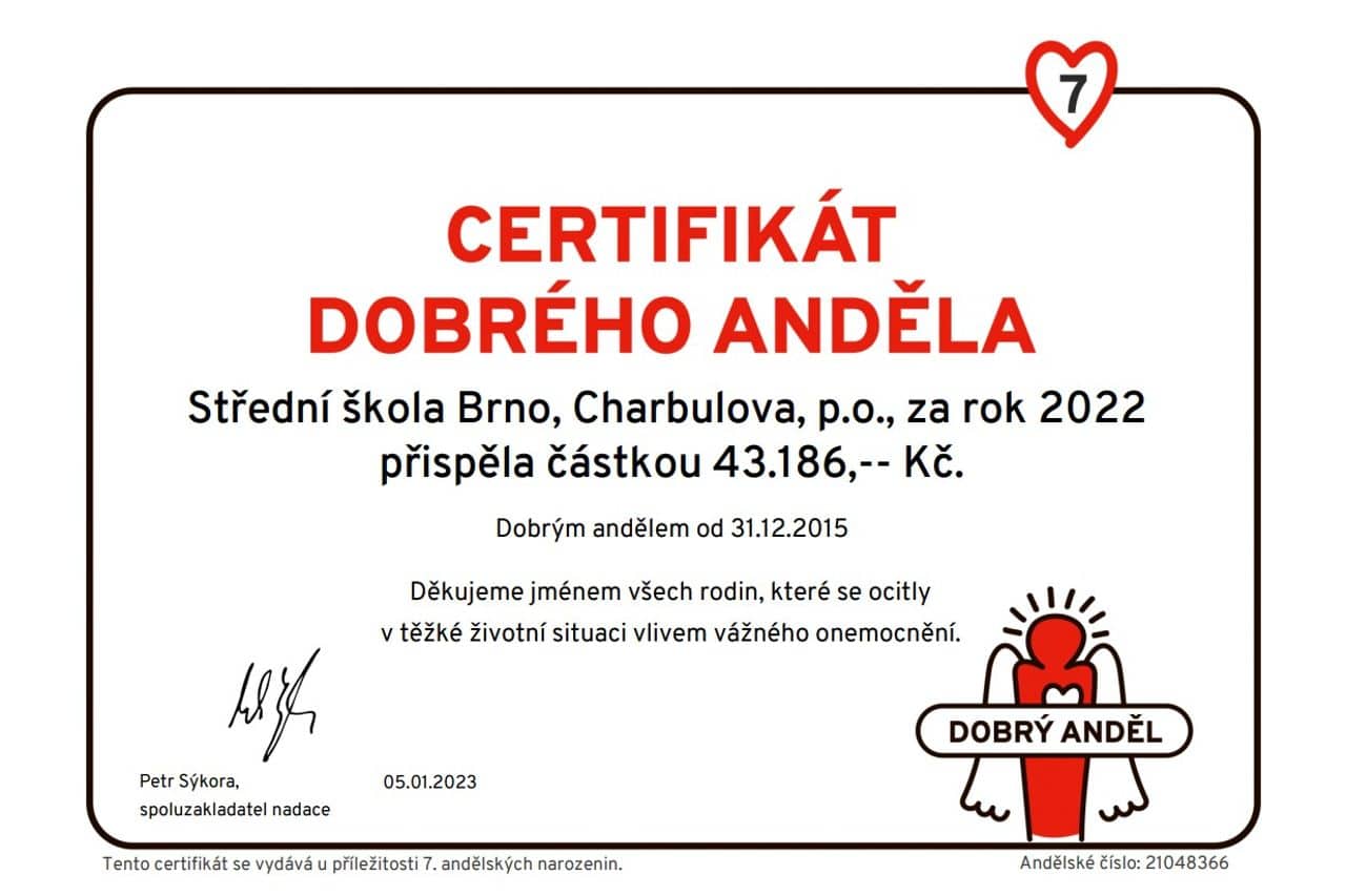 Certifikát dobrého anděla 2022